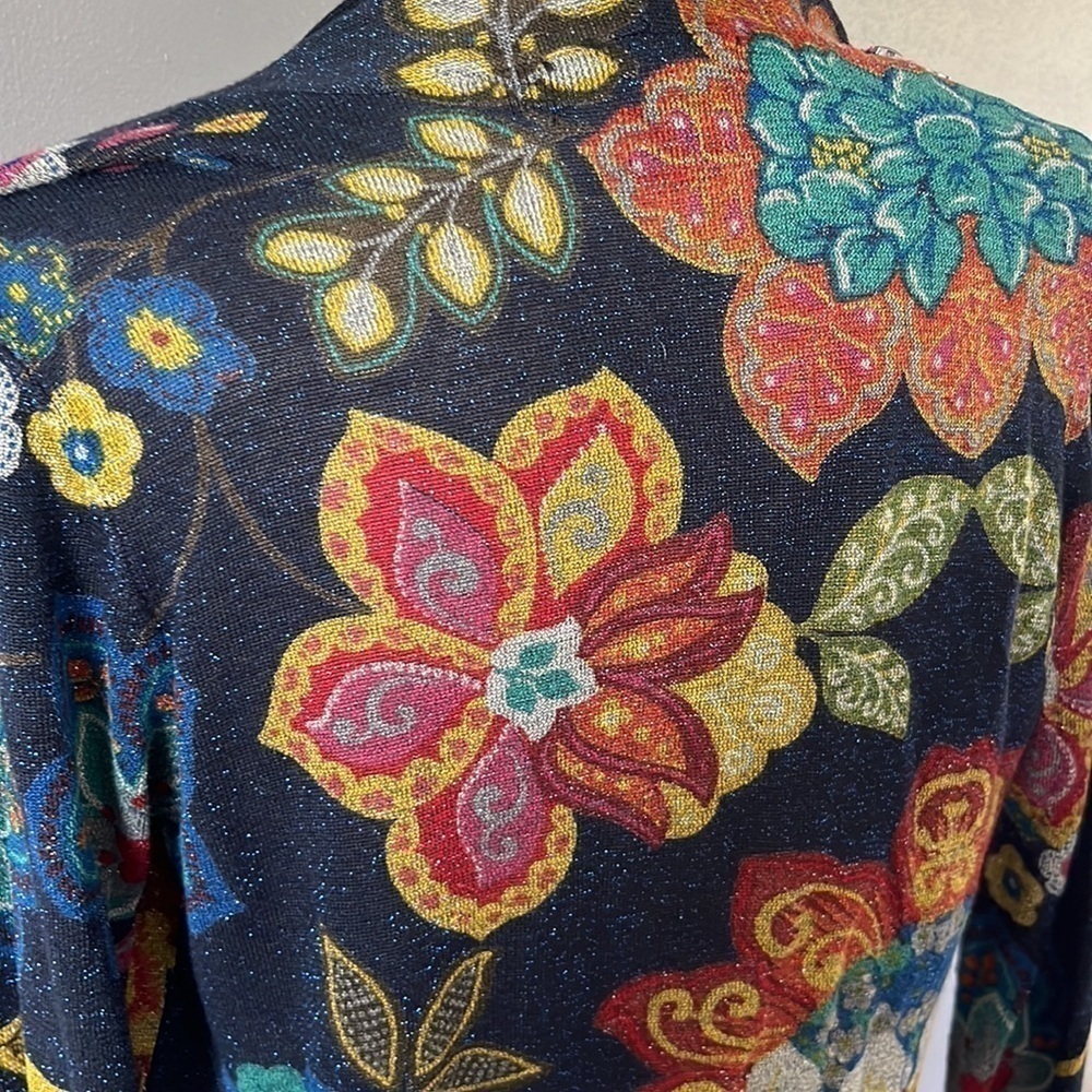 Desigual Black Cowl Neck Sweater with Metallic Shimmer, Gem and Zipper Details - Picture 8 of 12